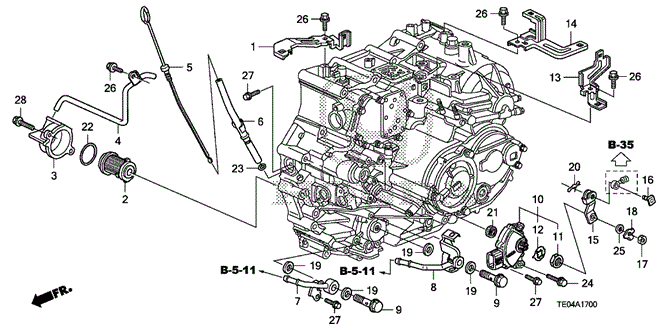 TRANSMISSION - AUTOMATIC/AT OIL LEVEL GAUGE - ATF PIPE (V6) for 2008 Honda ACCORD COUPE #1