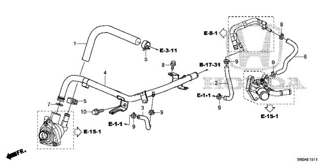 CIVIC SEDAN WATER HOSE (2.4L)