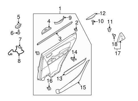 CX-9 INTERIOR TRIM - REAR DOOR