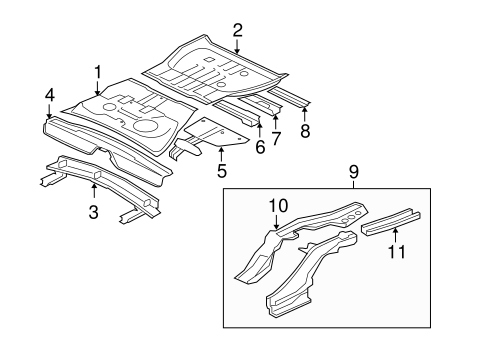 Outlander REAR FLOOR & RAILS