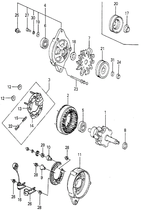 ENGINE/ALTERNATOR COMPONENTS for 1981 Honda ACCORD SEDAN #1