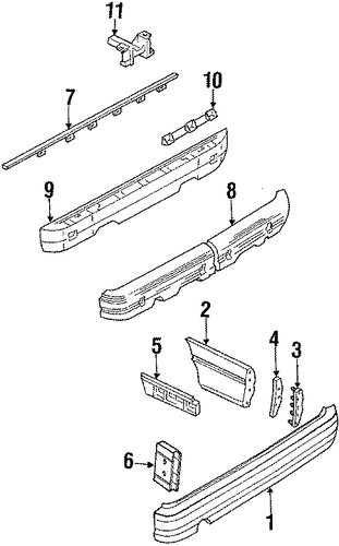 929 BUMPER ASSEMBLY - REAR