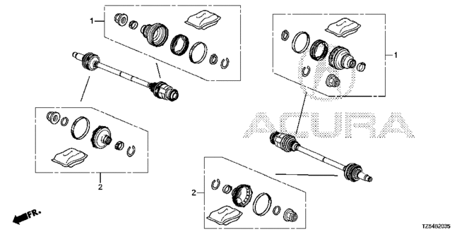 CHASSIS/REAR DRIVESHAFT SET SHORT PARTS for 2014 Acura MDX #1