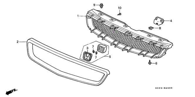INTERIOR / BUMPER/FRONT GRILLE (3) for 2000 Honda CIVIC COUPE #1