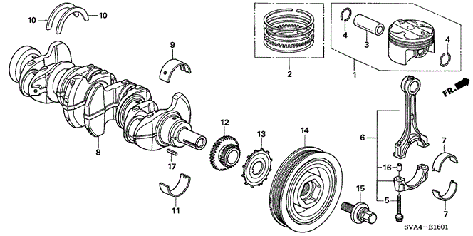 CIVIC COUPE CRANKSHAFT - PISTON (2.0L)