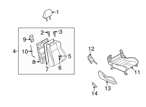 350Z FRONT SEAT COMPONENTS 14