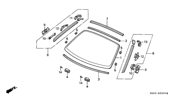 INTEGRA SEDAN FRONT WINDSHIELD