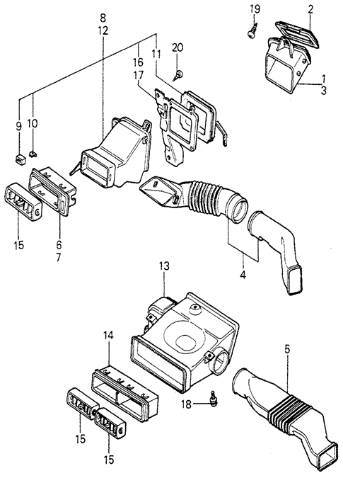 INTERIOR / BUMPER/FRESH AIR VENTS for 1979 Honda ACCORD HATCHBACK #1