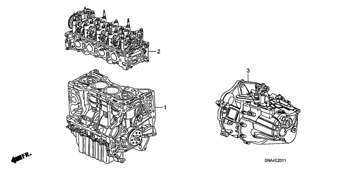 CIVIC SEDAN ENGINE ASSY. - TRANSMISSION ASSY. (2.0L)