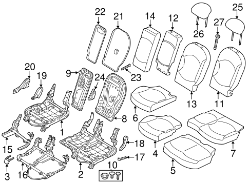 Cooper Countryman REAR SEAT COMPONENTS 2