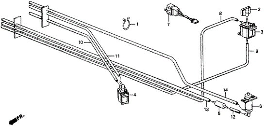 ELECTRICAL / EXHAUST / HEATER / FUEL/MT NO. 2 TUBING ('86-'87) (KH) for 1987 Honda CRX #1