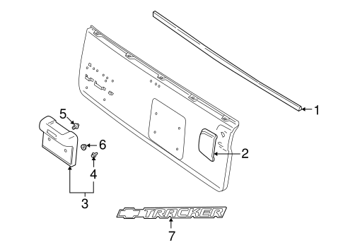 Tracker EXTERIOR TRIM - TAIL GATE