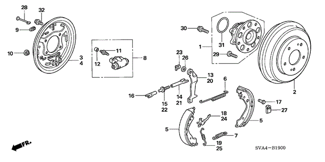 CHASSIS/REAR BRAKE (DRUM) for 2006 Honda CIVIC COUPE #1