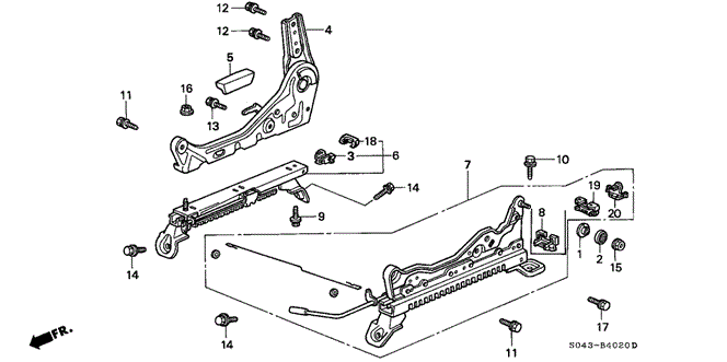 INTERIOR / BUMPER/FRONT SEAT COMPONENTS (R.) for 1997 Honda CIVIC SEDAN #1