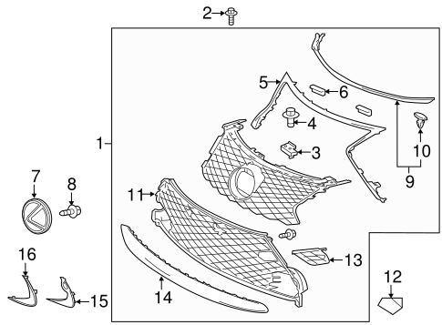 RC350 GRILLE & COMPONENTS