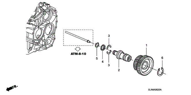 TRANSMISSION - AUTOMATIC/AT IDLE SHAFT for 2008 Honda FIT #1
