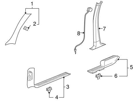 Ascender INTERIOR TRIM - PILLARS