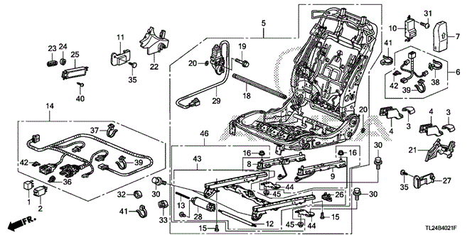 TSX SEDAN FRONT SEAT COMPONENTS (R.) (SWS)