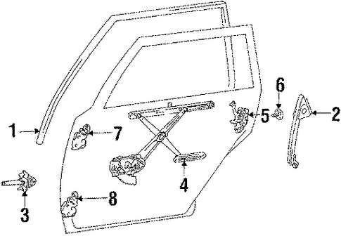 Camry GLASS - REAR DOOR 2
