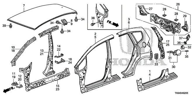 BODY / AIR CONDITIONING/OUTER PANEL - REAR PANEL for 2009 Honda FIT #1