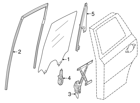 JX35 GLASS - REAR DOOR