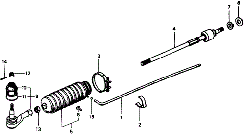 1977 Honda CIVIC 1200 COUPE DUST SEAL, TIE ROD - (53534634020) 1977 Honda CIVIC 1200 COUPE DUST SEAL, TIE ROD - (53534634020)