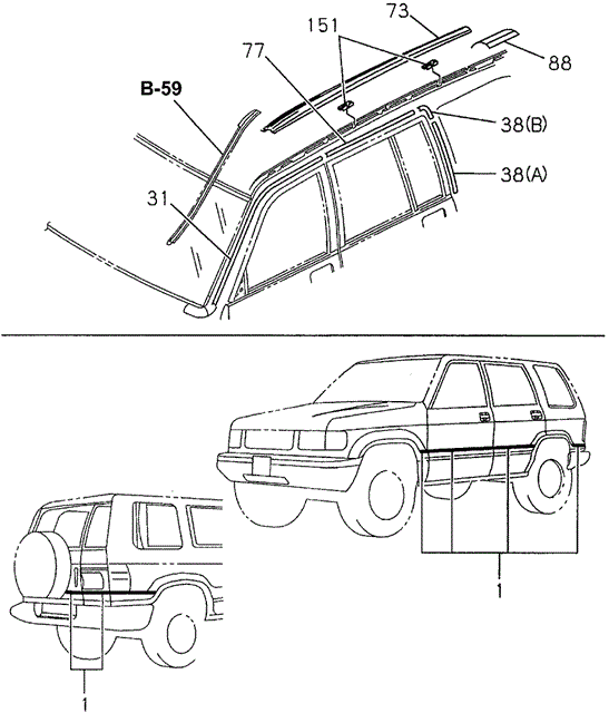SLX MOLDING (SIDE - ROOF)