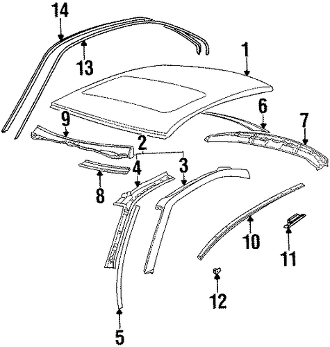 840Ci EXTERIOR TRIM - ROOF