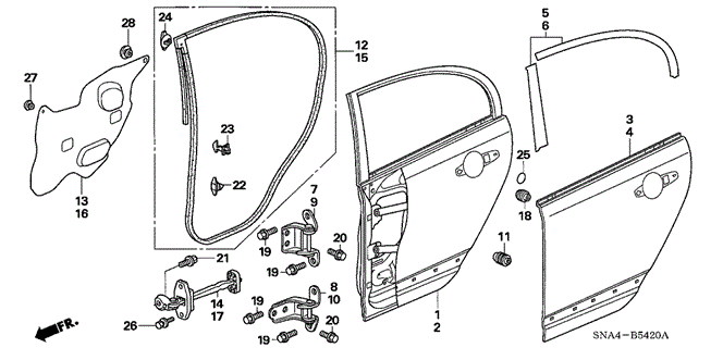 BODY / AIR CONDITIONING/REAR DOOR PANELS for 2006 Honda CIVIC SEDAN #1