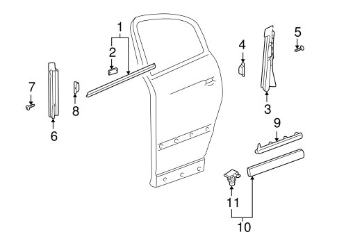 Passat EXTERIOR TRIM - REAR DOOR