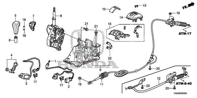 CHASSIS/SELECT LEVER (1) for 2010 Honda ACCORD SEDAN #1