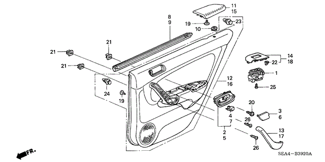 TSX SEDAN REAR DOOR LINING
