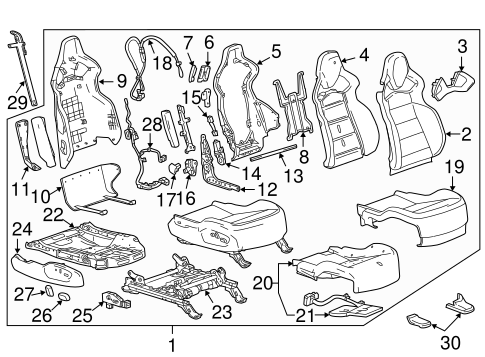 Corvette PASSENGER SEAT COMPONENTS 2