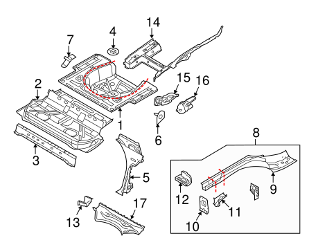 Jetta REAR FLOOR & RAILS