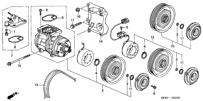 BODY / AIR CONDITIONING/A/C COMPRESSOR for 2001 Honda ACCORD SEDAN #1