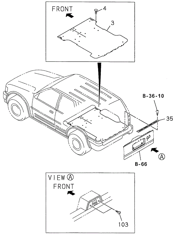 INTERIOR / BUMPER/REAR FLOOR MAT for 2002 Honda PASSPORT #1