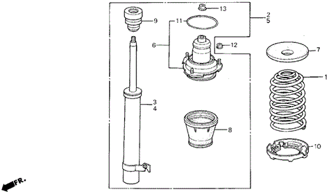 LEGEND SEDAN REAR SHOCK ABSORBER (86-88)