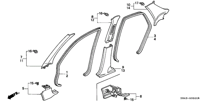 INTERIOR / BUMPER/PILLAR GARNISH for 2001 Honda ACCORD SEDAN #1