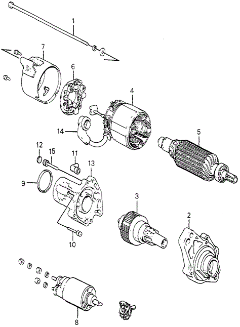 ENGINE/STARTER MOTOR COMPONENTS (MITSUBA) ('83 KL) for 1983 Honda ACCORD HATCHBACK #1