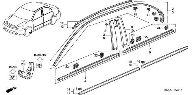 INTERIOR / BUMPER/MOLDING - PROTECTOR for 2004 Honda CIVIC SEDAN #1