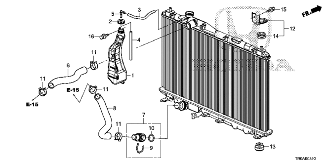 CIVIC SEDAN RADIATOR HOSE - RESERVE TANK (1.8L)