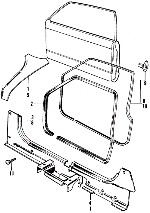 INTERIOR / BUMPER/DOOR OPENING TRIM for 1973 Honda CIVIC 1200 COUPE #1