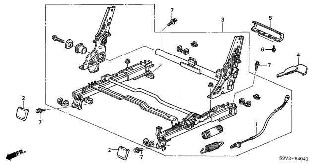 INTERIOR / BUMPER/MIDDLE SEAT COMPONENTS (L.) ('03) for 2003 Honda PILOT #1