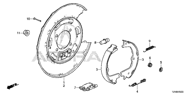 CHASSIS/PARKING BRAKE SHOE for 2014 Acura MDX #1