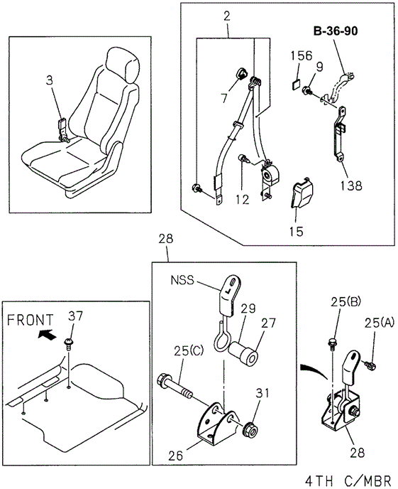 SLX SEAT BELT (FR.)