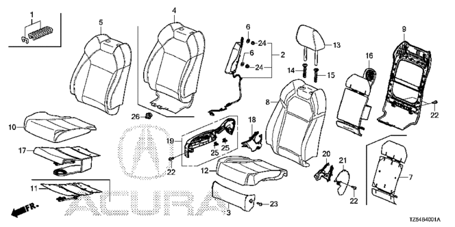 INTERIOR / BUMPER/FRONT SEAT (R.) for 2014 Acura MDX #1