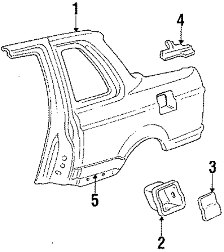 1986 Honda PRELUDE PANEL SET, L. RR. (OUTER) - (04741SB0305ZZ) 1986 Honda PRELUDE PANEL SET, L. RR. (OUTER) - (04741SB0305ZZ)