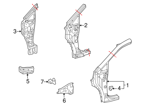 RX350 HINGE PILLAR
