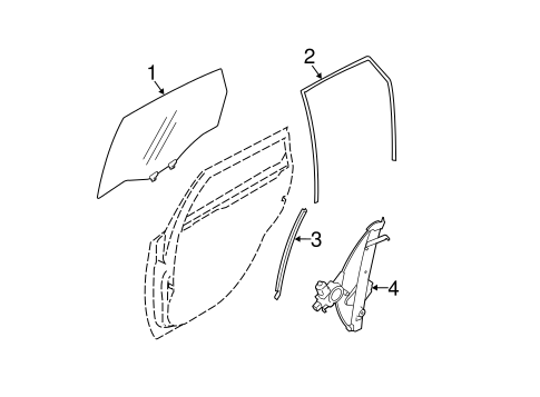 Impreza GLASS - REAR DOOR