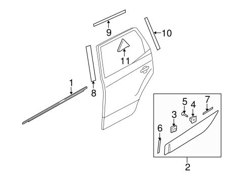 Tucson EXTERIOR TRIM - REAR DOOR